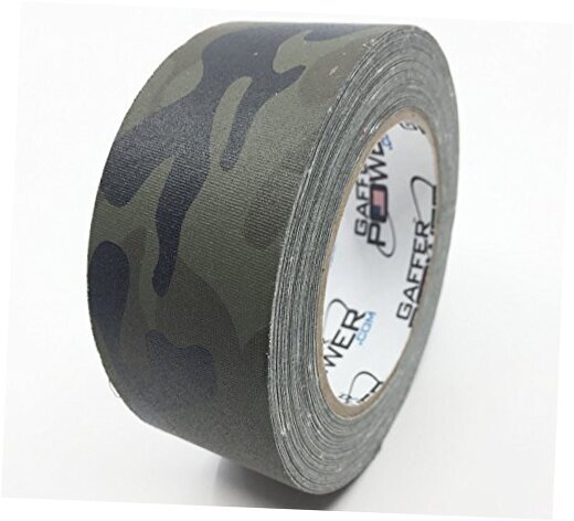 Camouflage Tape, Premium Grade Gaffer 2 Inches x 25 Yards Muted Army Green