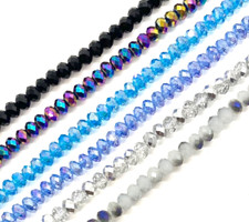 Faceted Crystal Roundelle 6x4.5 mm MULTIPLE COLORS 520 Pieces GLASS SPACER BEADS