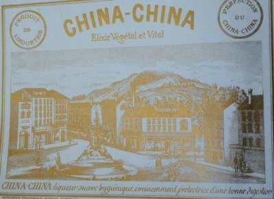 CHINA CHINA FRENCH ELIXIR 1930-1960 Liquor Unused Vintage Old Alcohol Label Gold - Image 1 of 2