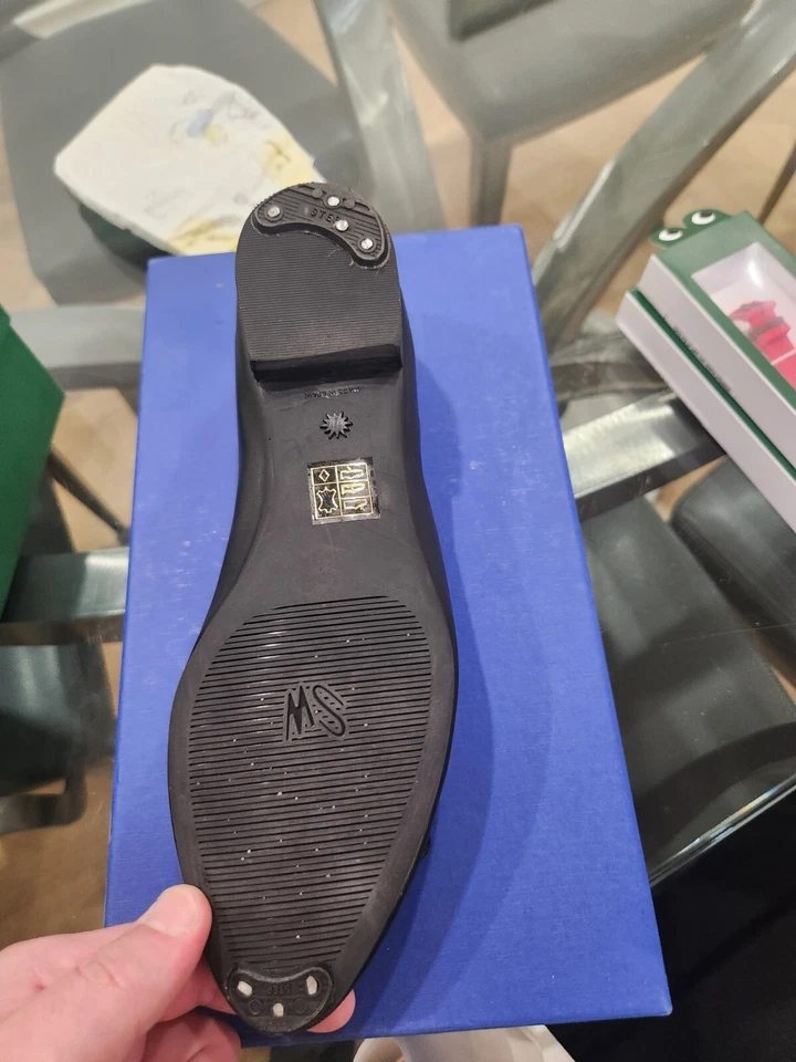 NIB NEW Stuart Weitzman Gabby Flat black leather suede ballet flats 5.5 - Image 2 of 2