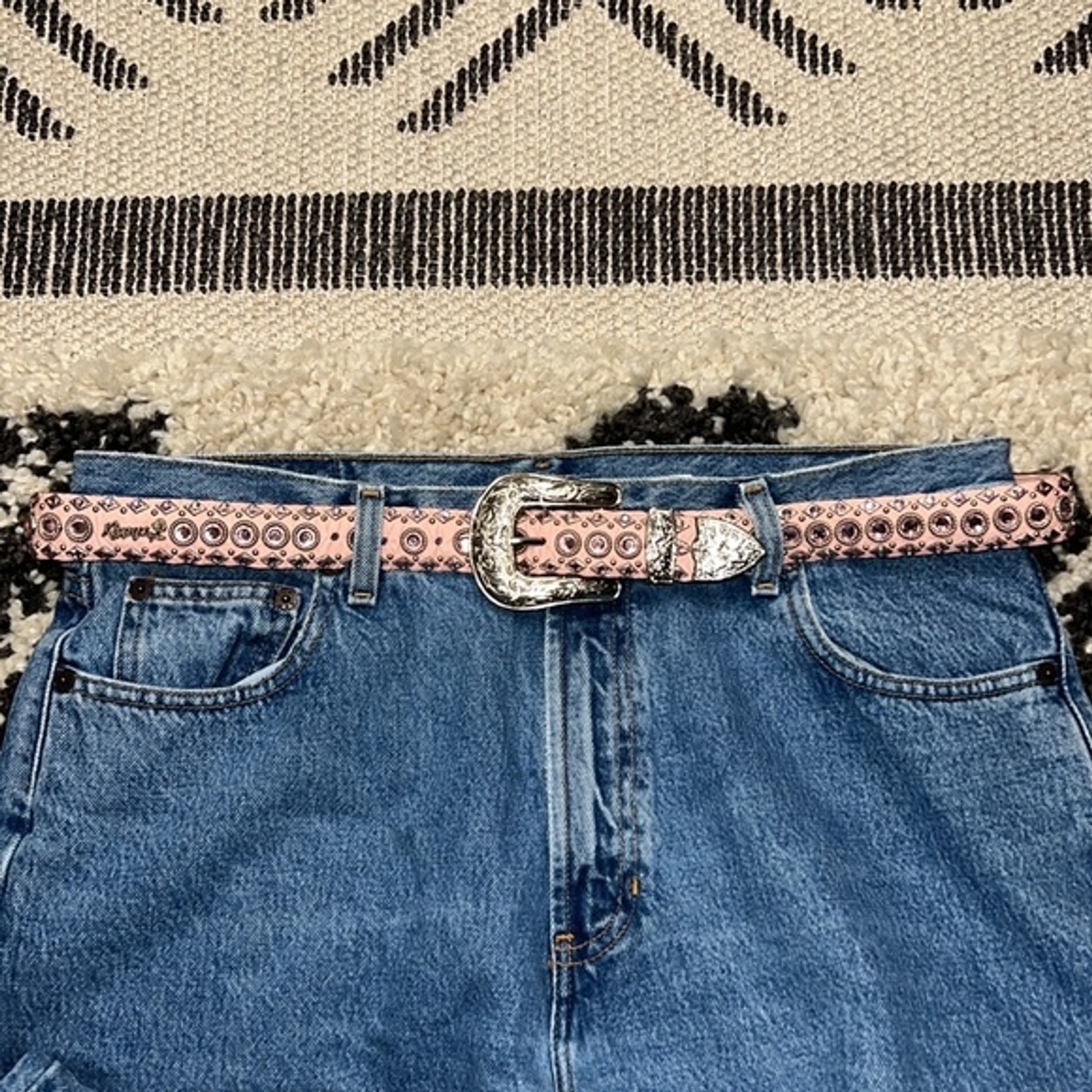 Women’s Kippy’s Swarovski Crystal Silver Buckle Leather Cowgirl Belt eBay