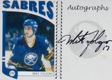04-05 itg game franchises base mike foligno buffalo sabres autograph auto
