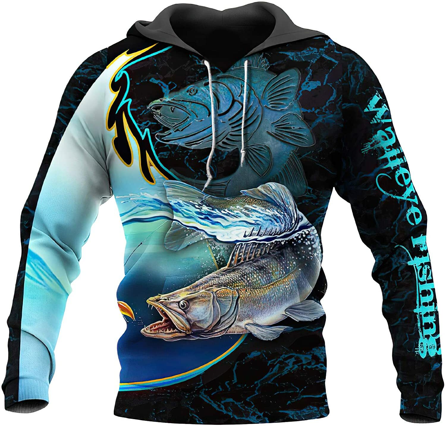 Walleye Fishing Hoodie 3d Hunting s 5xl Us Size Hunter | eBay