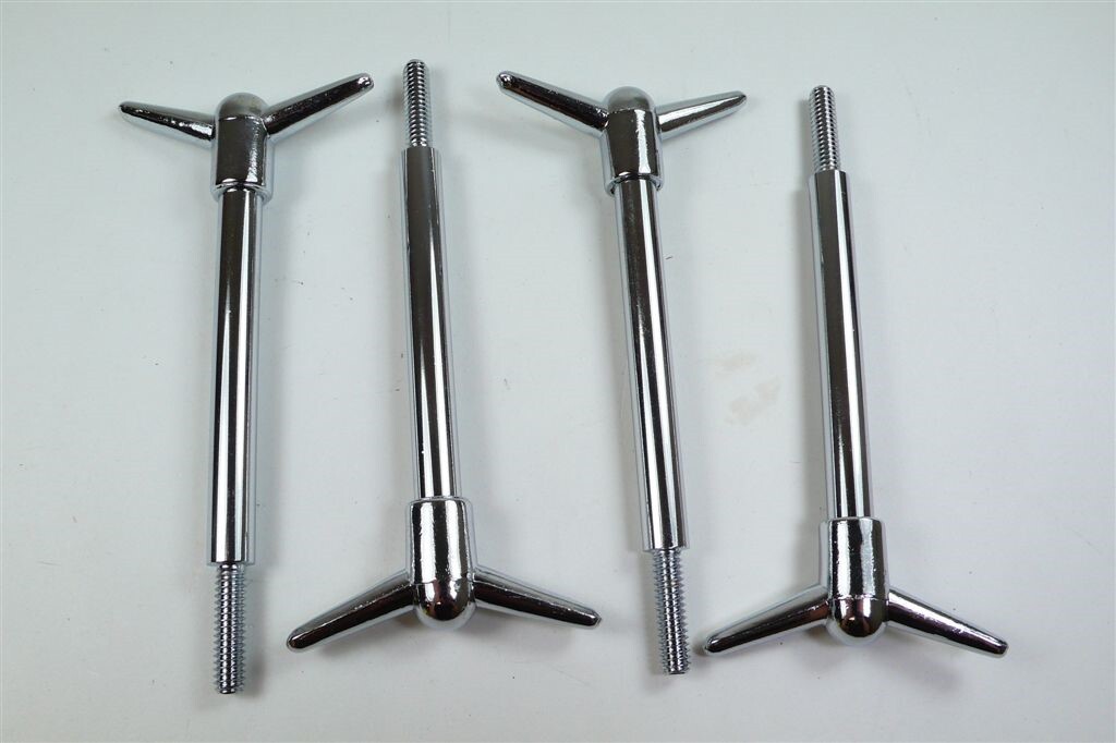 SB Chevy Chrome Tall TBar Valve Cover Hold Down Kit SBC 283 327 350