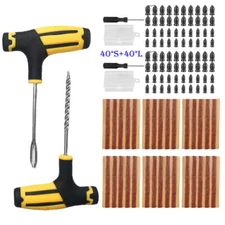Car Tubeless Tire Puncture Repair Plug Repairing Kits Needle Patch Fix Tool USA
