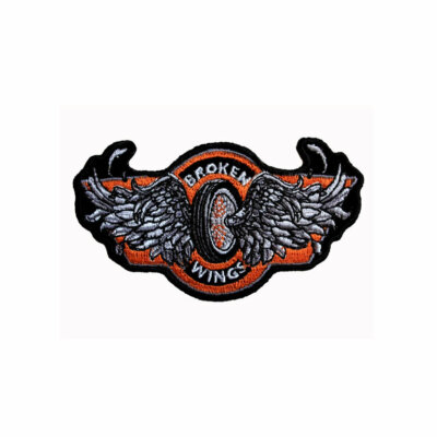 Biker Chopper Motorrad Classic Broken Wings Flügel Aufbügler Aufnäher Patch NEU