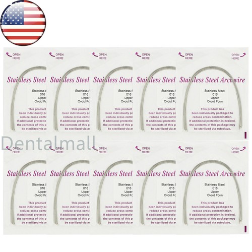 US 100 Pcs Dental Orthodontic Stainless Steel Arch Wire Ovoid Form Round 012-020 - Picture 20 of 31