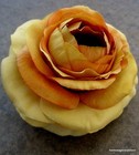 3 1/2" Orange-Yellow Ranunculus Silk Flower Brooch Pin,Bridal,Dance,Prom,Wedding — photo 2