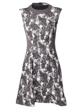 Thakoon Addition Women's Knit Paisley Jacquard Sleeveless Dress, Gray/Ivory, 6