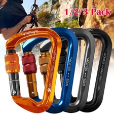 30KN Rock Climbing Carabiner Locking Clip Heavy Duty Tree Arborist Rappel Large