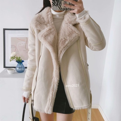 Women Double-sided Coat Faux Fur Lamb Hair Plus Velvet Plus Double-sided Coat