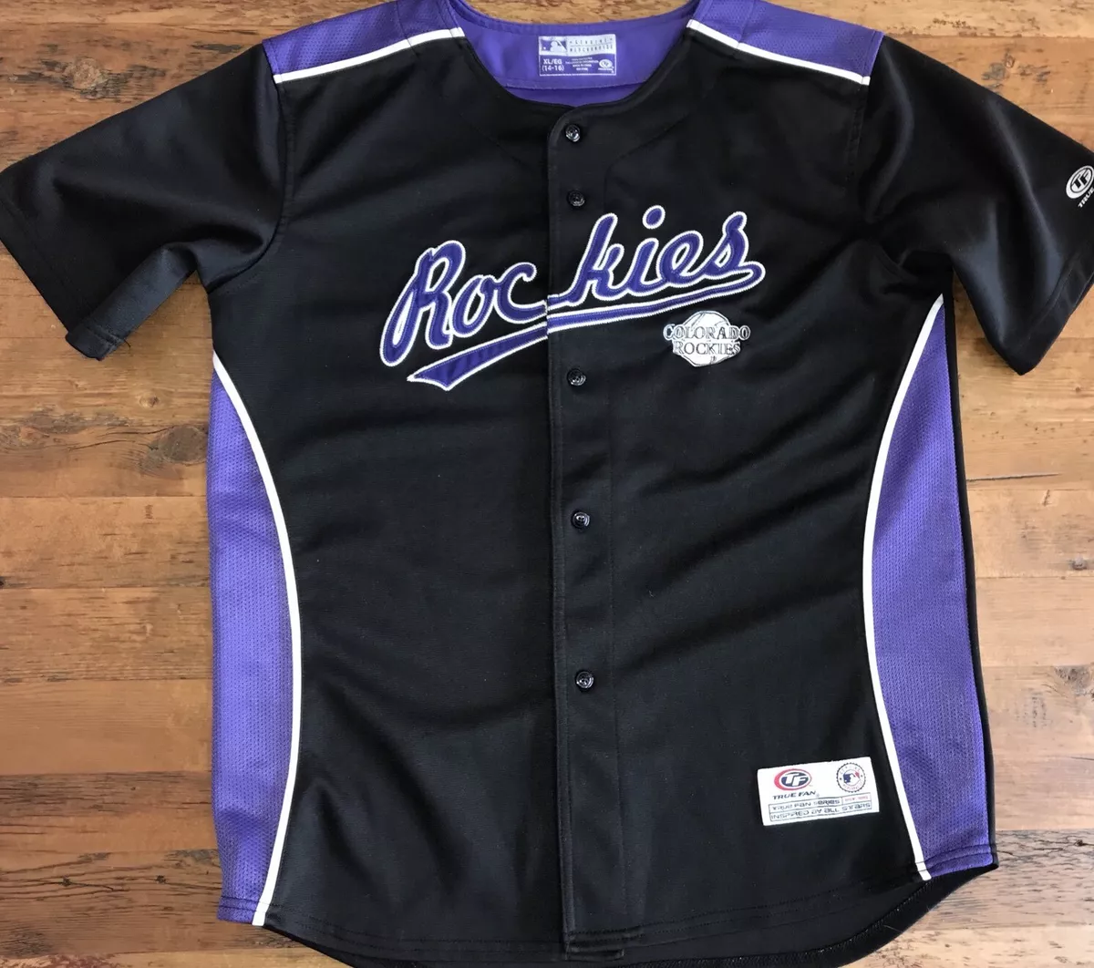 Colorado Rockies Black Stitched Sewn MLB Baseball Jersey Kids Youth XL  (14/16)