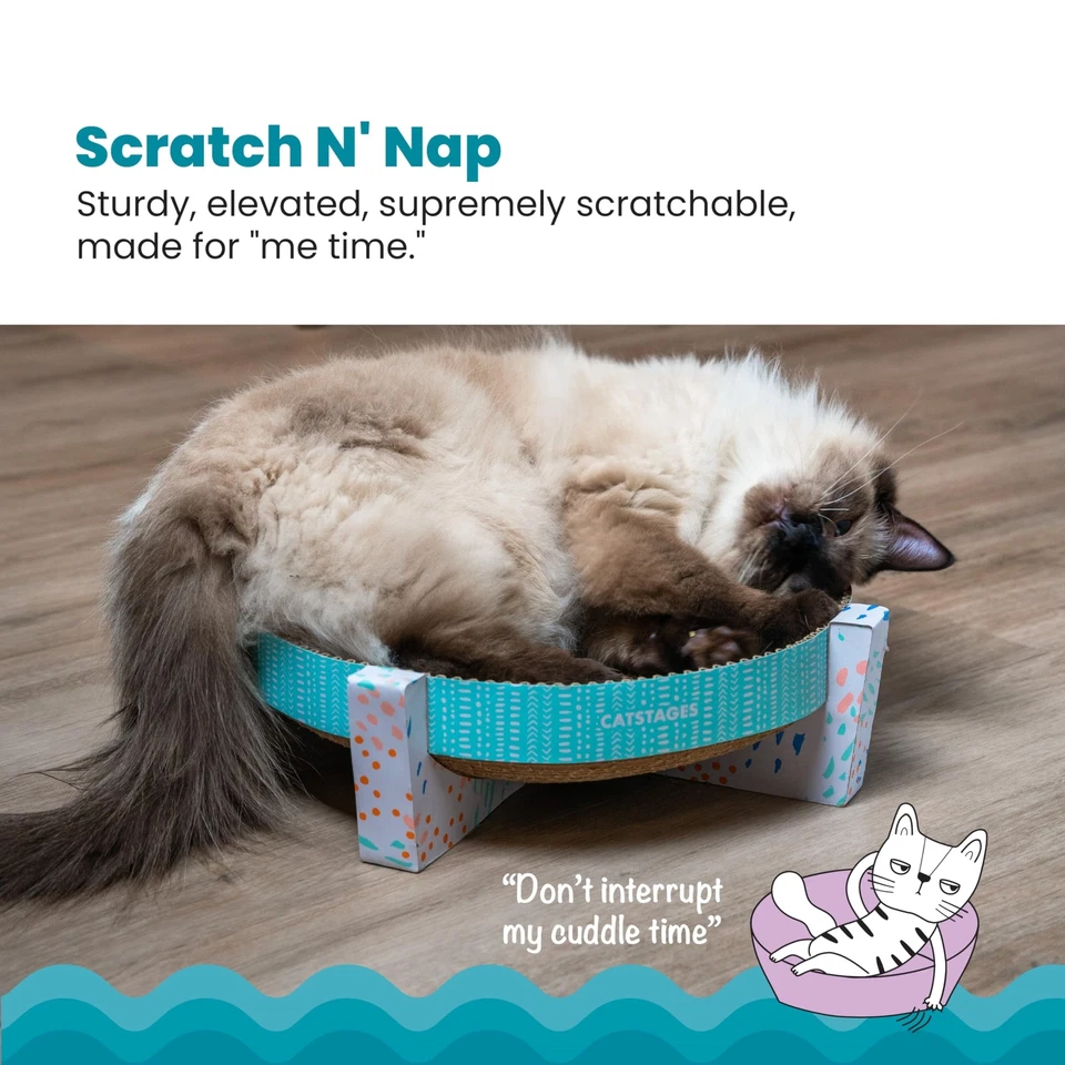 Catstages Scratch, Snuggle & Rest Corrugated Cat Scratcher With Catnip (packa... - Image 2 of 4