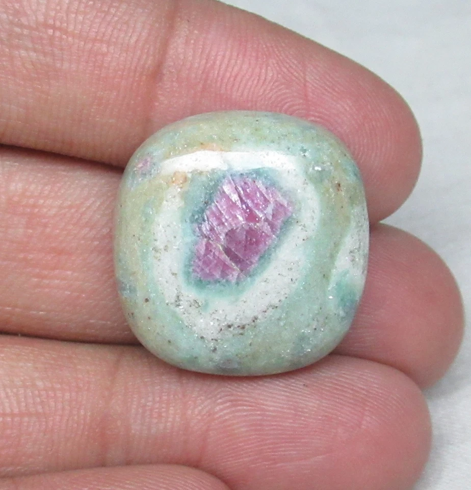 38.40 Cts Natural Ruby Fuchsite Cabochon Cushion Shape Loose Gemstone E 54 - Image 2 of 4