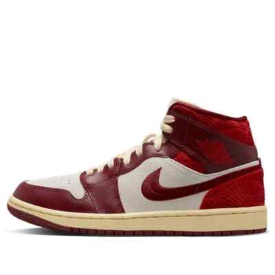Air Jordan 1 Mid SE Women's Size 10.5 Team Red/University Red-Sail DZ2820-601