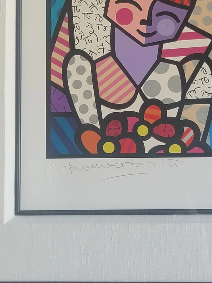 Romero Britto "BRIDE GROOM 2000" painting/SERIGRAPH ARTIST PROOF painting - Image 2 of 3