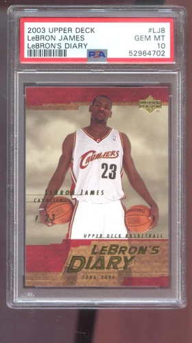 2003-04 Upper Deck #LJ8 Lebron James Diary ROOKIE RC PSA 10 Graded Card Lebron's