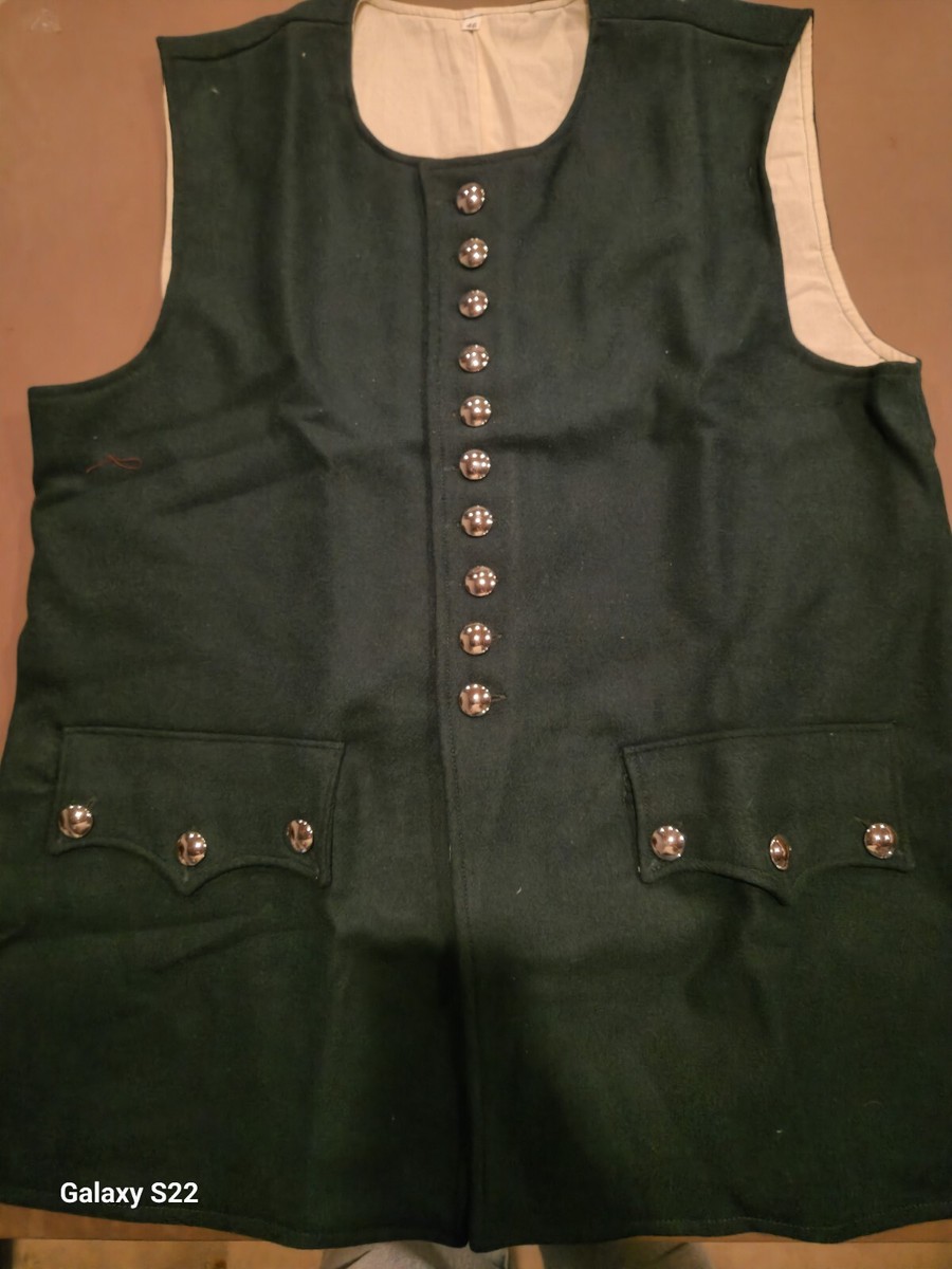 18th 19th Century Waist Coat Vest Wool Revolutionary War Colonial big  sizes
