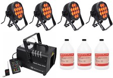  4 Chauvet DJ SlimPar Pro H USB D-Fi RGBAW UV LED Par Can Wash Lights Hazer