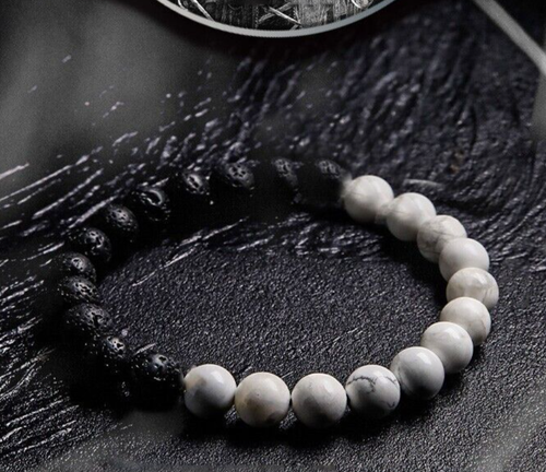 BERGERLIN Bracelet Aigue-marine avec de véritables perles de pierre naturelle et un éléphant BERGERLIN Bracelet Aigue-marine avec de véritables perles de pierre naturelle et un éléphant