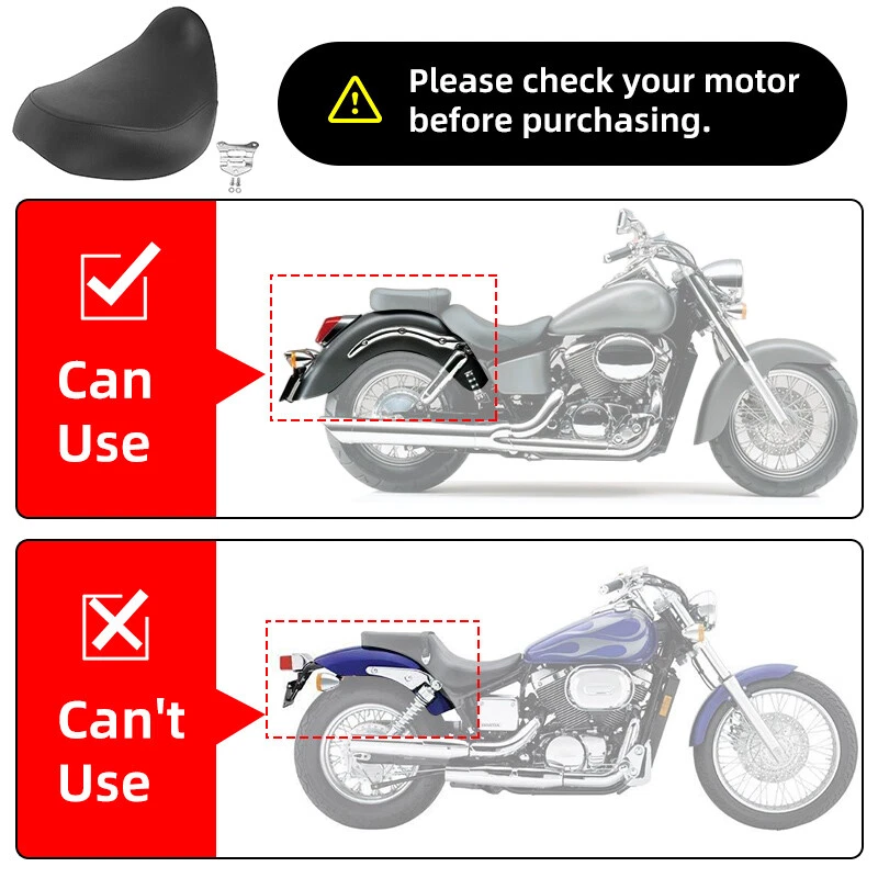 Front Driver Seat For Honda Shadow ACE 750 VT750 VT750C VT750CD 1997-2003 Black Foto 2 de 4