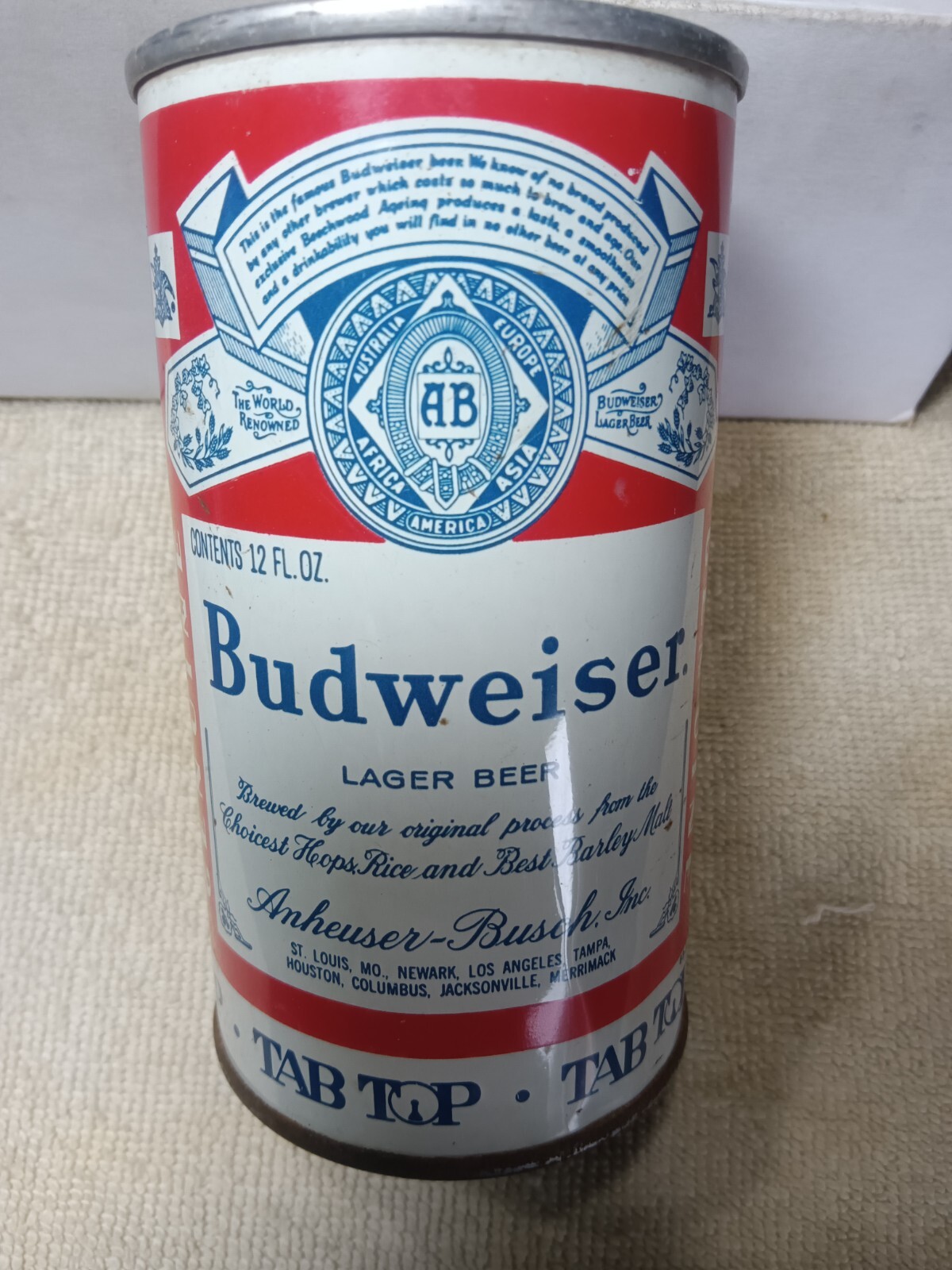 Budweiser TAB TOP pull tap  Beer can Empty