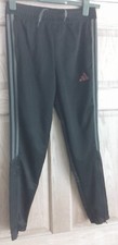 Adidas Black Tracksuit Trousers Bottoms UK Boy's Age 13-14 Yrs Aeroready