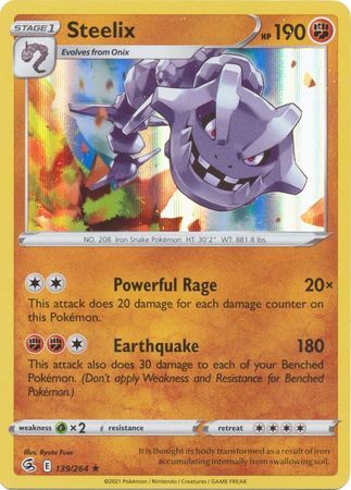 STEELIX 139/264 FUSION STRIKE POKEMON (HOLO RARE, NM)