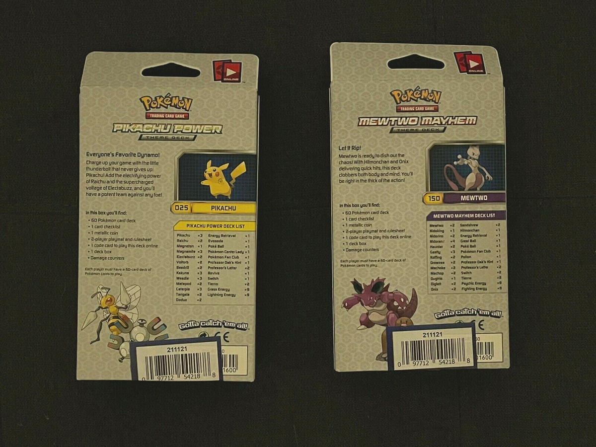 Pokemon TCG XY Evolutions - Pikachu Power and Mewtwo Mayhem Lot of 2 Theme Decks Pokemon TCG XY Evolutions - Pikachu Power and Mewtwo Mayhem Lot of 2 Theme Decks