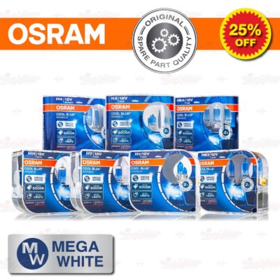 OSRAM COOL BLUE ADVANCE H1 H3 H4 H7 H11 HB3 HB4 MEGA Weiß Scheinwerfer Lampen x2