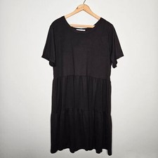 Sweetkie Black Stretchy Short Sleeve Tiered Dress 1X