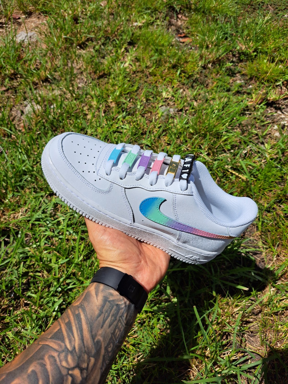 🩷❤️🩵💚💙  Nike Air Force 1 07 Multicolor Custom / Girls Gs Women Men AF1 AF1 image 5