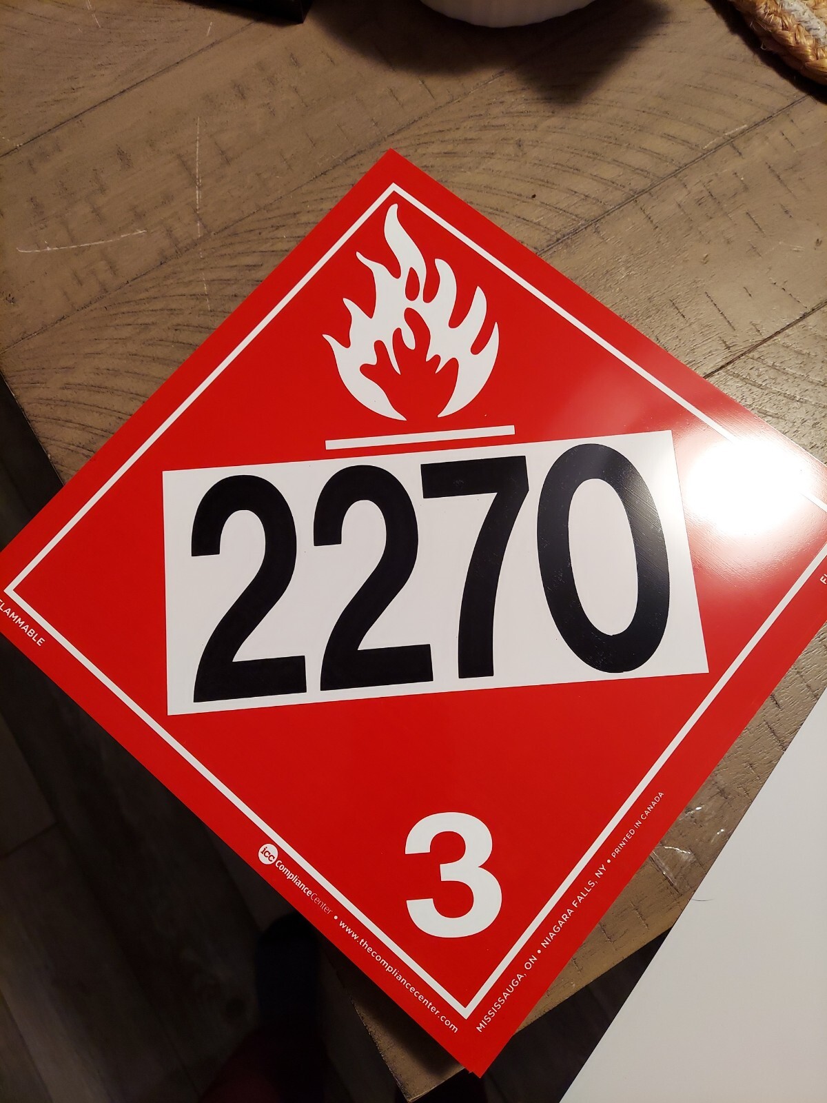 50 units Laminated Tag Board Placard FLAMABLE Class 3 2270. eBay