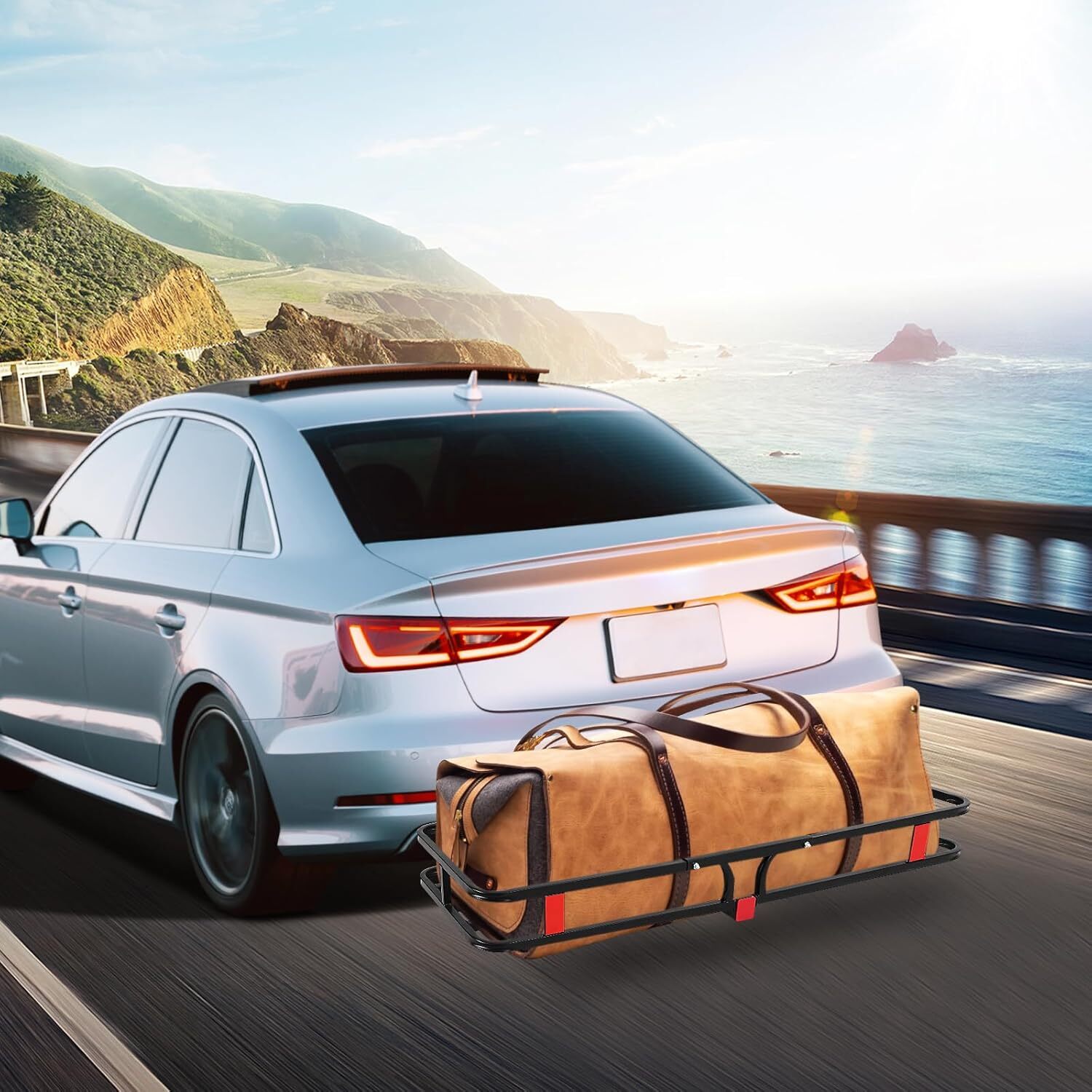 For SUV Truck Van 500 lbs Rear Luggage Basket Hitch Mount Mesh Cargo Carrier