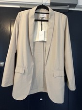 Ya Ya Women - Beige Tailored Open Front Blazer- Uk 8 - Nwto