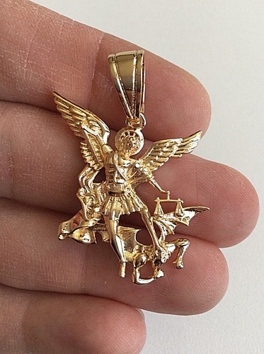 14K GOLD PLATED SAINT MICHAEL PENDANT 