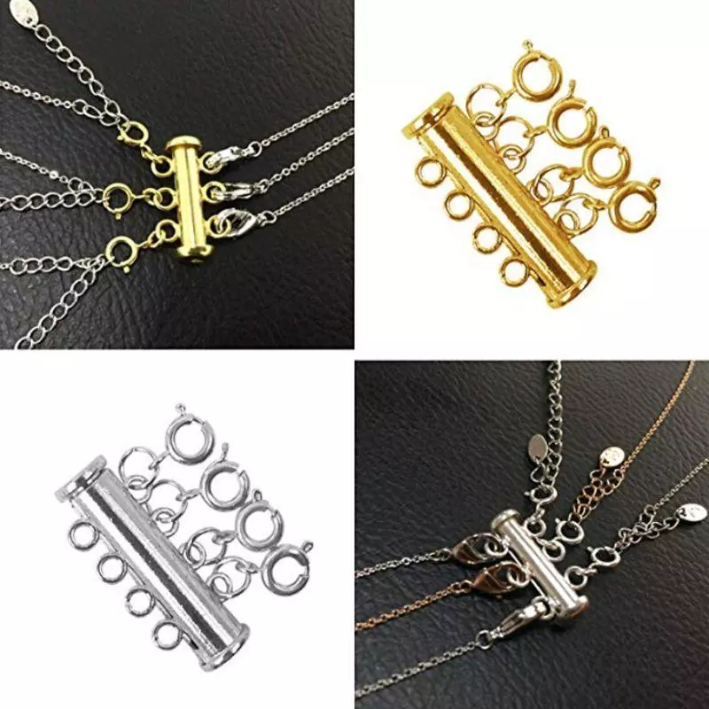 Magnetic layered necklace clasp outlet