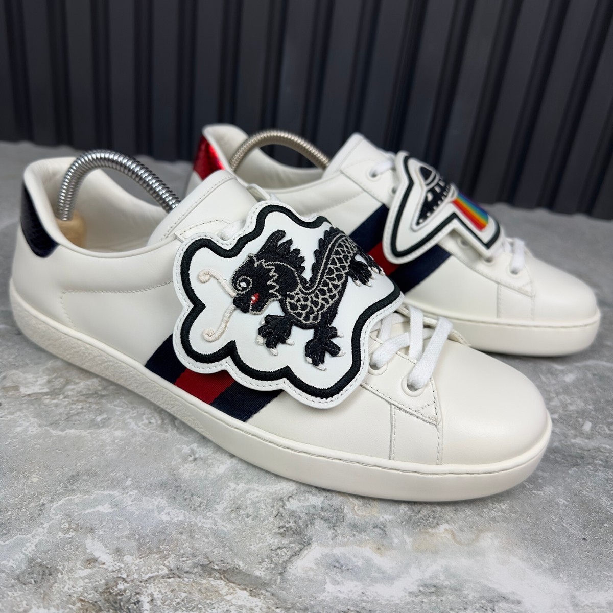 超レア廃盤未使用に近い品】GUCCI ドラゴンフライ ピアス AU750 YG 