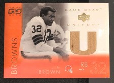 2001 Upper Deck Game Gear Jim Brown Game Used Uniform JB-U
