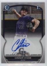2023 Bowman Chrome Prospect Refractor /499 Connor Staine #CPA-CSE Auto 01wt