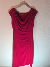 Ralph Lauren Red Dress Size 8 Lined Draped Front