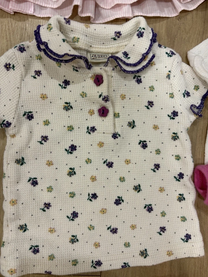 Lote de Ropa Vintage Bebé Niña Niño Años 80 90 Vestidos Mamelucos Pantalones Foto 4 de 4