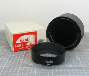 New Kenko 49mm Metal Screw-On Lens Shade Hood with Case Japan