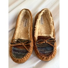 Airwalk Women's Tan Faux-Fur Lined Moccasin Slippers Size 7