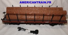 Wagon plat à ranchers avec grumes échelle G Bachmann