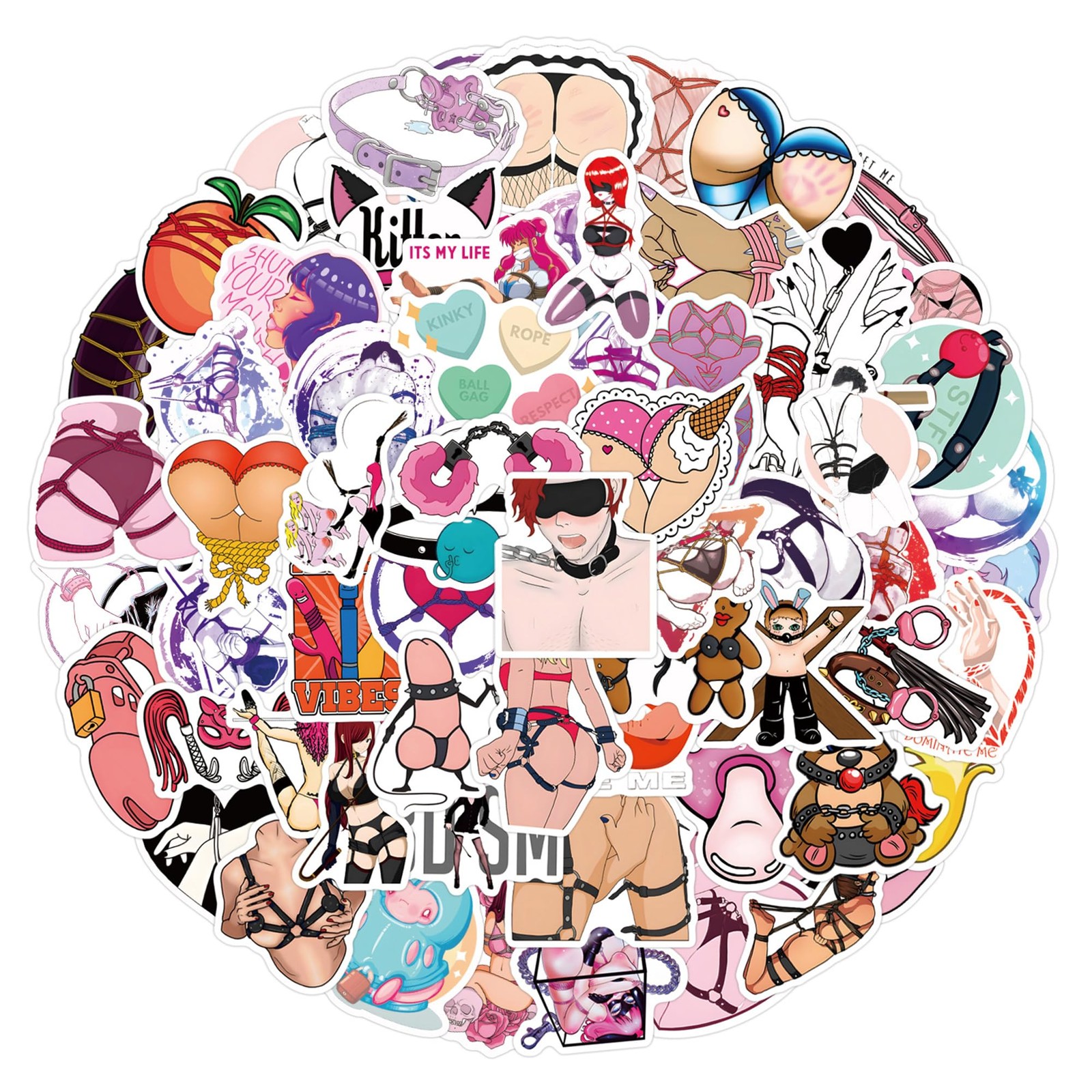 I Love BDSM Stickers,120PCs, Laptop Decals Gift Toddlers Tee