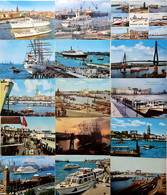 15 x HAMBURG Hamburger Hafen Schiffe Ships Postkarten Lot gebraucht Postcards