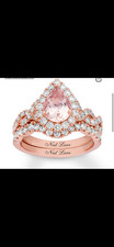 MORGANITE & DIAMOND Neil Lane wedding band and engagement ring set. Size 5.75