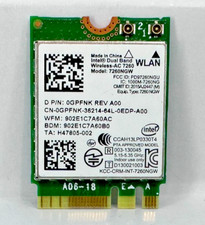 Intel Wireless Card 7260NGW WiFi 802.11 ac Bluetooth 4.0 Dual Band M.2 GPFNK