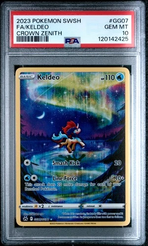 2023 POKEMON SWORD & SHIELD CROWN ZENITH #GG07 FULL ART/KELDEO PSA 10